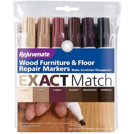 Rejuvenate Rejuvenate Assorted Medium Tip Wood and Furniture Repair Markers 6 pk RJ6WM6CT